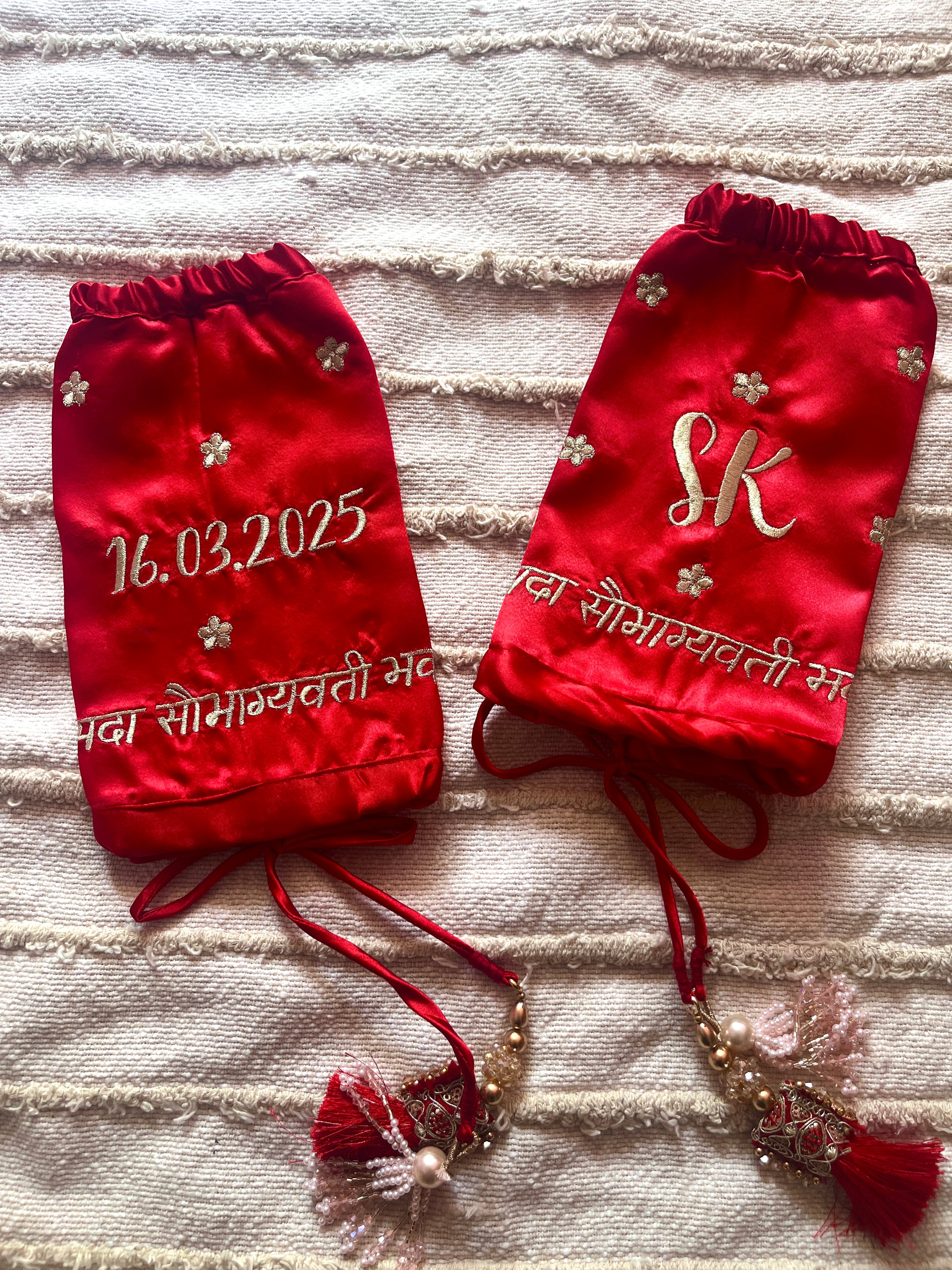 Floral Red Chooda Cover  | Prepaid Orders Only