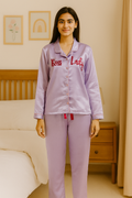 Purple Personalise Satin Pj Set  | Prepaid Orders Only