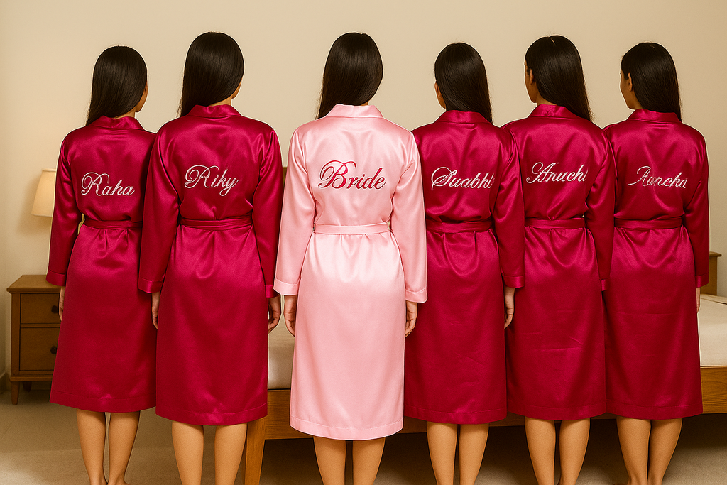 5 Bridesmaid + 1 Bride Robes for Bachelorette (2)   | Prepaid Orders Only