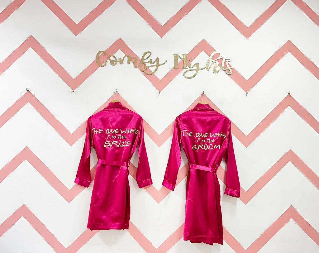 Magenta Couple Personalised Robes  | Prepaid Orders Only
