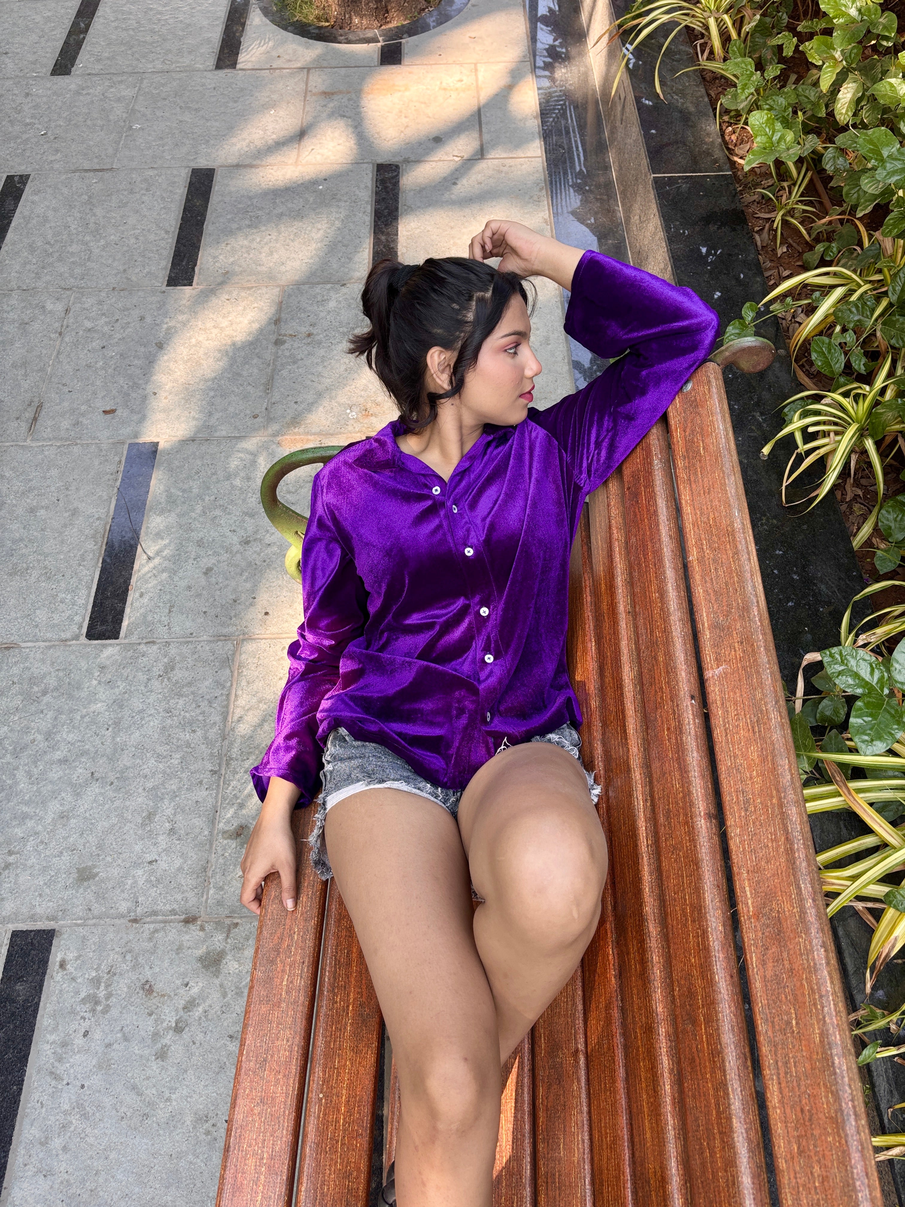 Purple Velvet Shirt