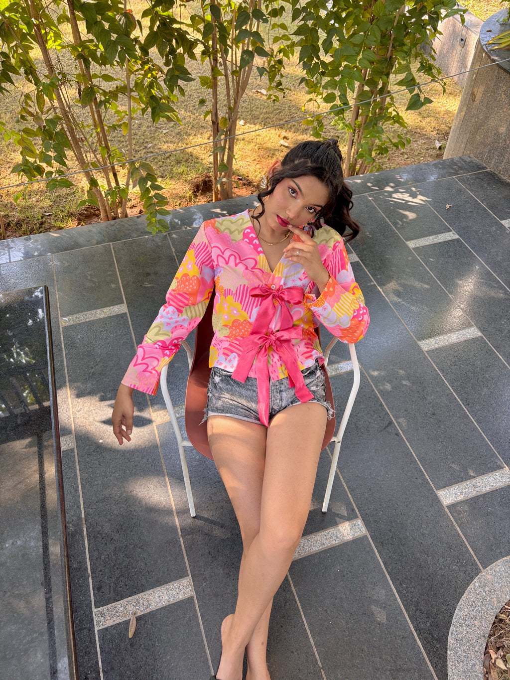 Candy sky wrap Blouse