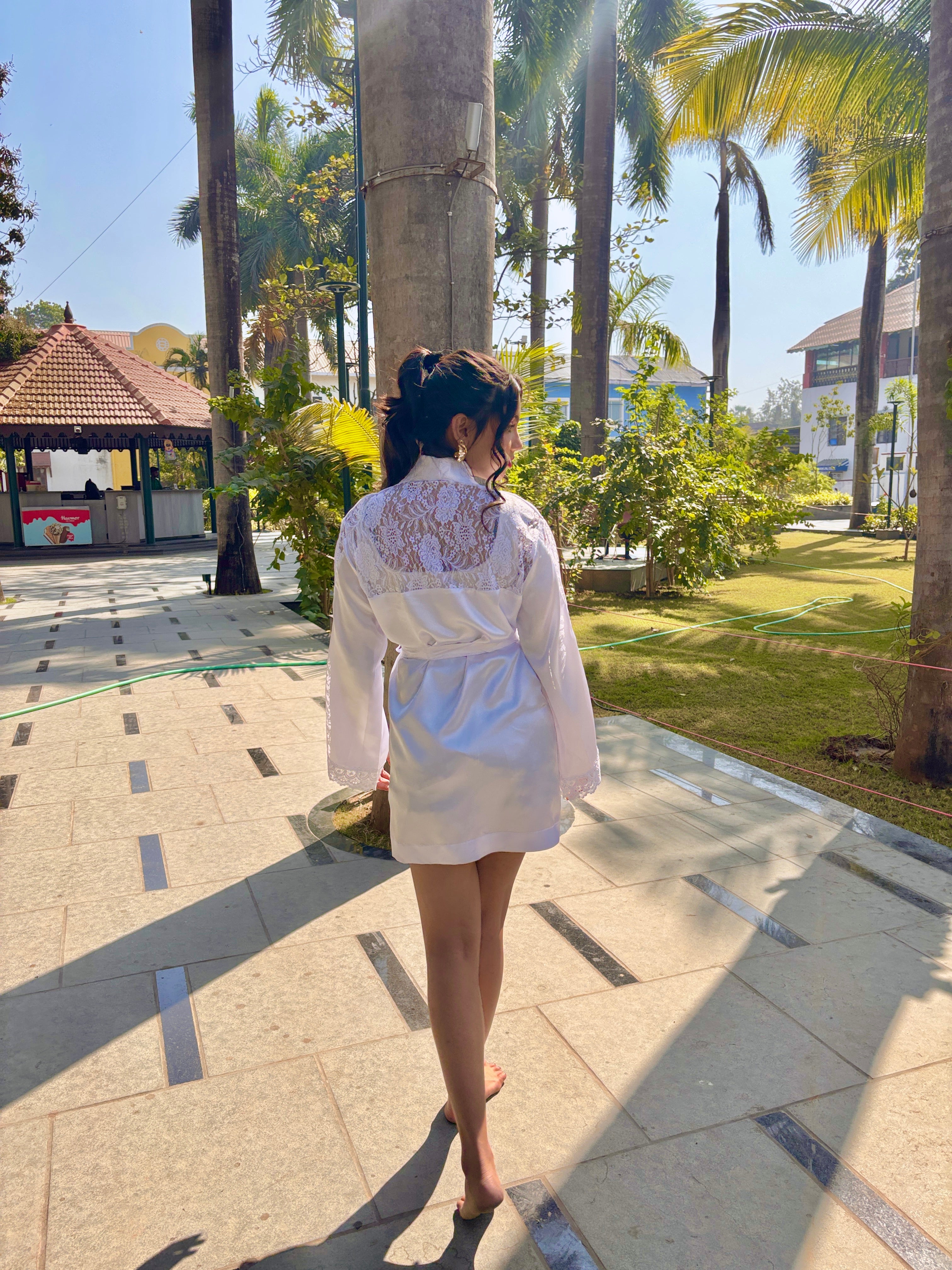 White Lace Robe  | Prepaid Orders Only
