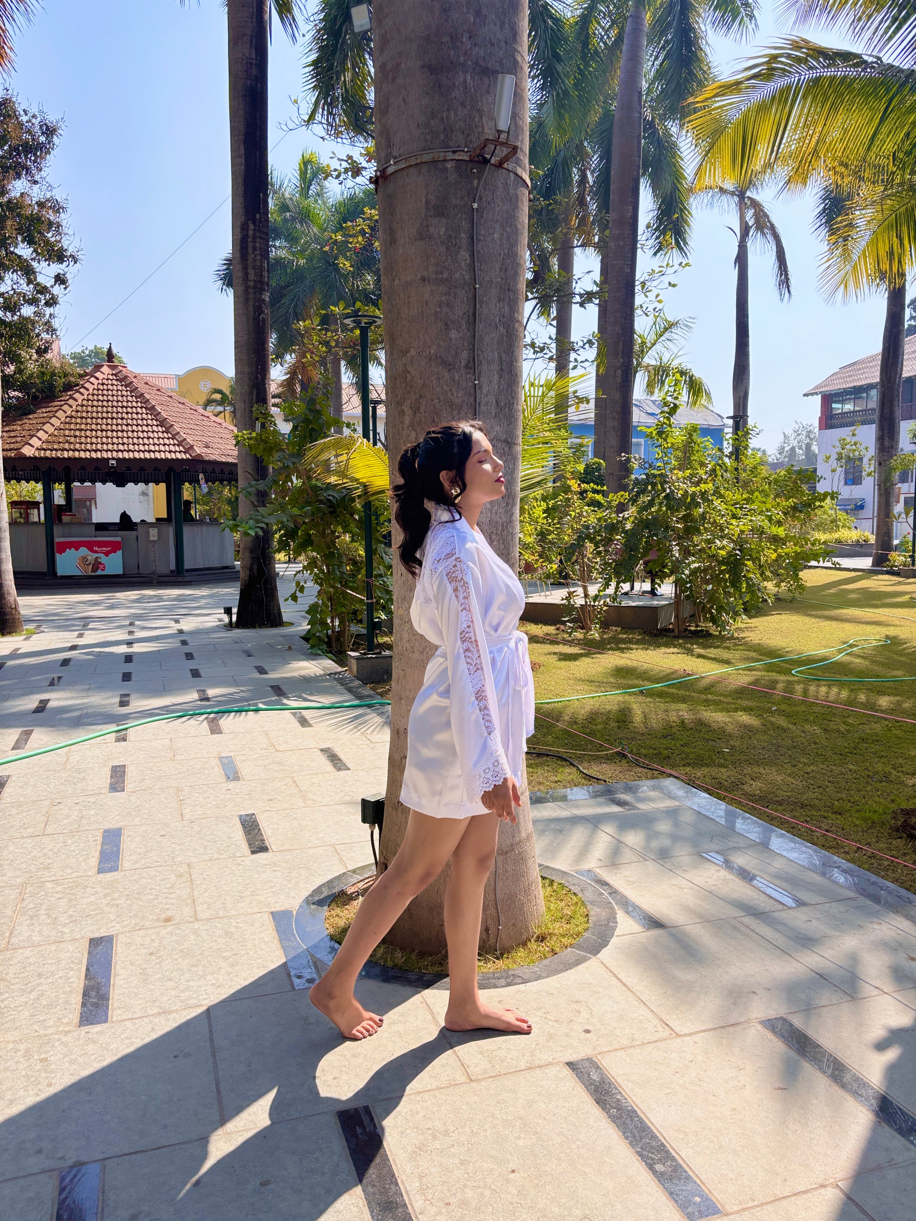 White Lace Robe  | Prepaid Orders Only