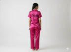 Magenta Bride Satin Pj Set  | Prepaid Orders Only