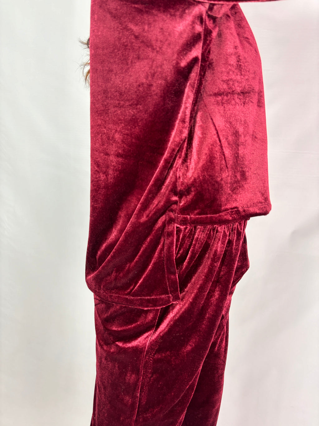 Maroon Tee + Wide Leg Pant Set