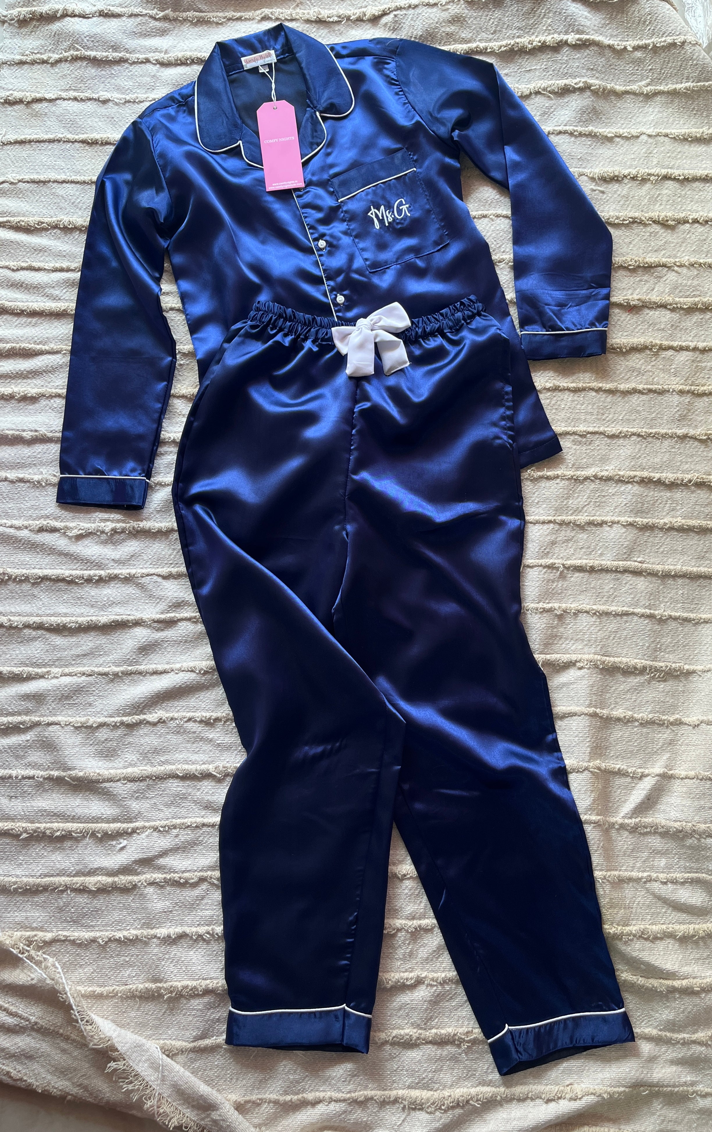 Blue Initial Personalise Pocket Pj Set  | Prepaid Orders Only