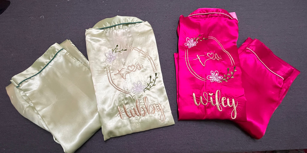 Logo Personalised Pink+ Green Couple Set  | Prepaid Orders Only