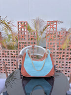 Solid Teal Crescent Bag