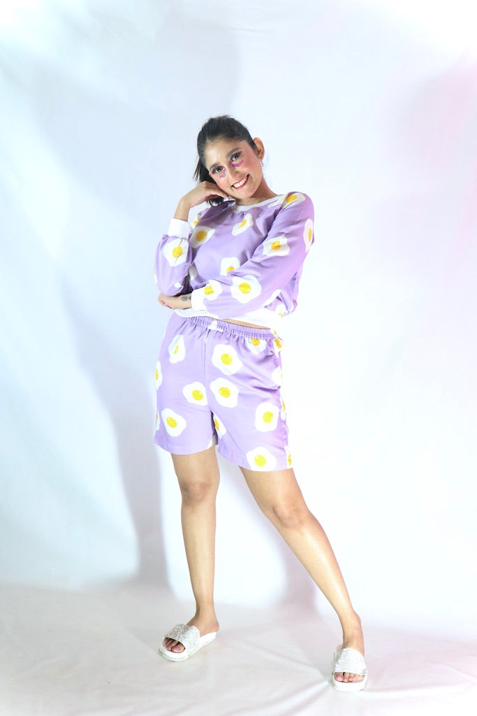 Lilac Yoke SweatShirt + Short