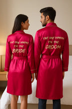Magenta Couple Personalised Robes  | Prepaid Orders Only
