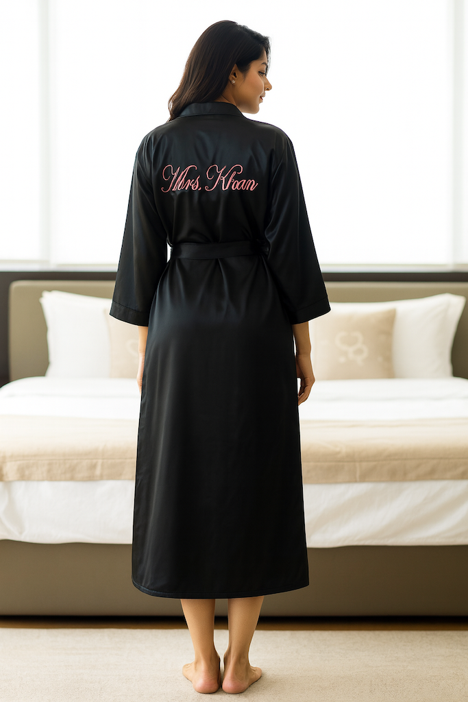 Personalise Satin Robe + Camisole + Shorts  | Prepaid Orders Only