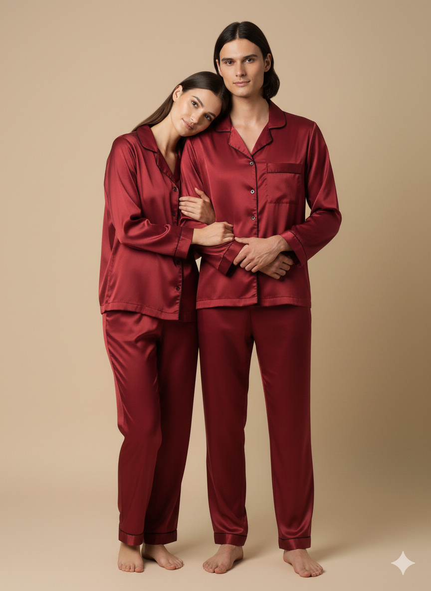 Personalised Maroon Couple Set  | Prepaid Orders Only