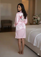 Baby Pink Feather Personalise Robe  | Prepaid Orders Only