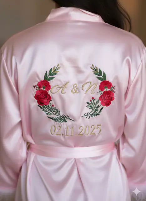 Baby Pink Feather Personalise Robe  | Prepaid Orders Only