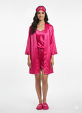 Magenta Personalise Robe + Slippers + EyeMask+ Camisole+ Shorts For Bride | Prepaid Orders Only