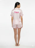 Baby Pink Personalise Satin Shorts Set  | Prepaid Orders Only