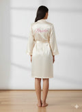 Bride's Pink thread work Robe Edit 2  | Prepaid Orders Only