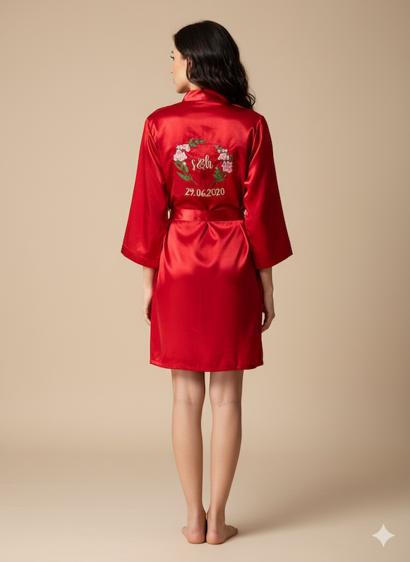 Red Personalise Robe  | Prepaid Orders Only