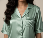 Pastel Green / Lemon Personalised Satin Shorts Set  | Prepaid Orders Only
