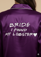 Purple Bride I Found My Lobster Satin Pj Set  | Prepaid Orders Only