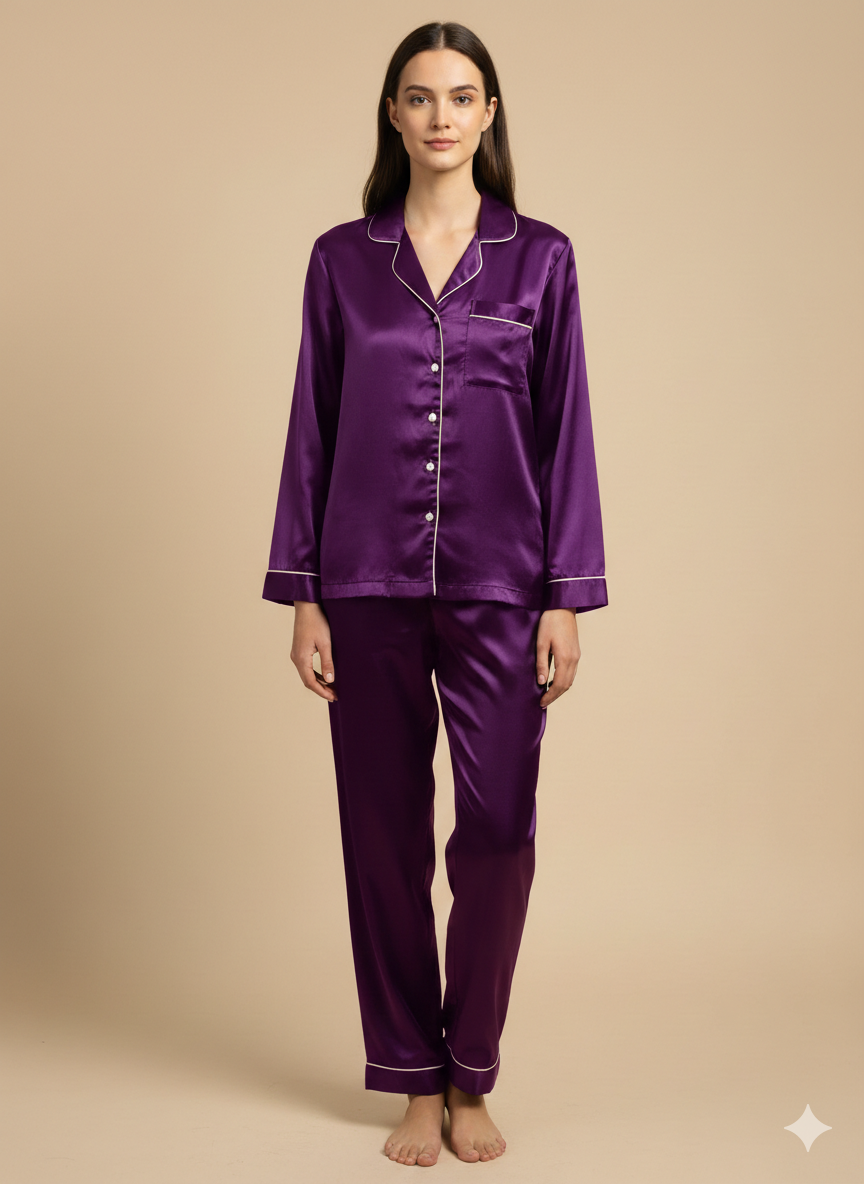 Purple Bride I Found My Lobster Satin Pj Set  | Prepaid Orders Only