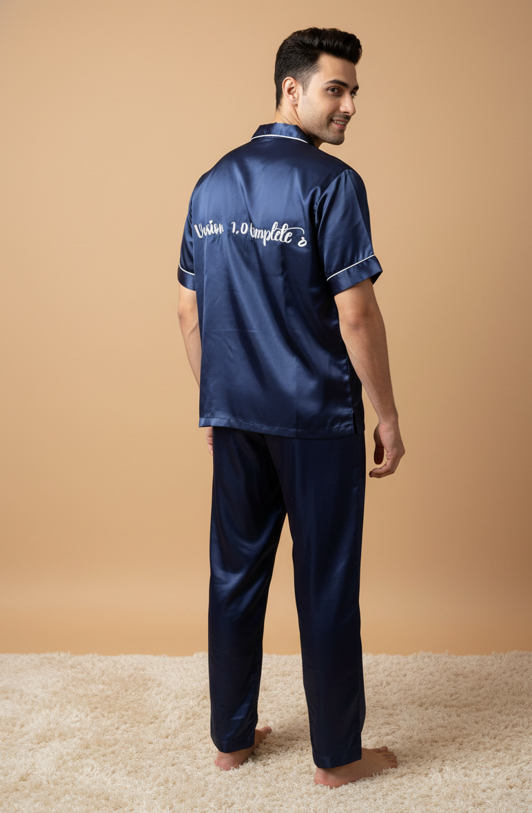 Navy Blue Couple Set Pj + Shorts| Prepaid Orders Only