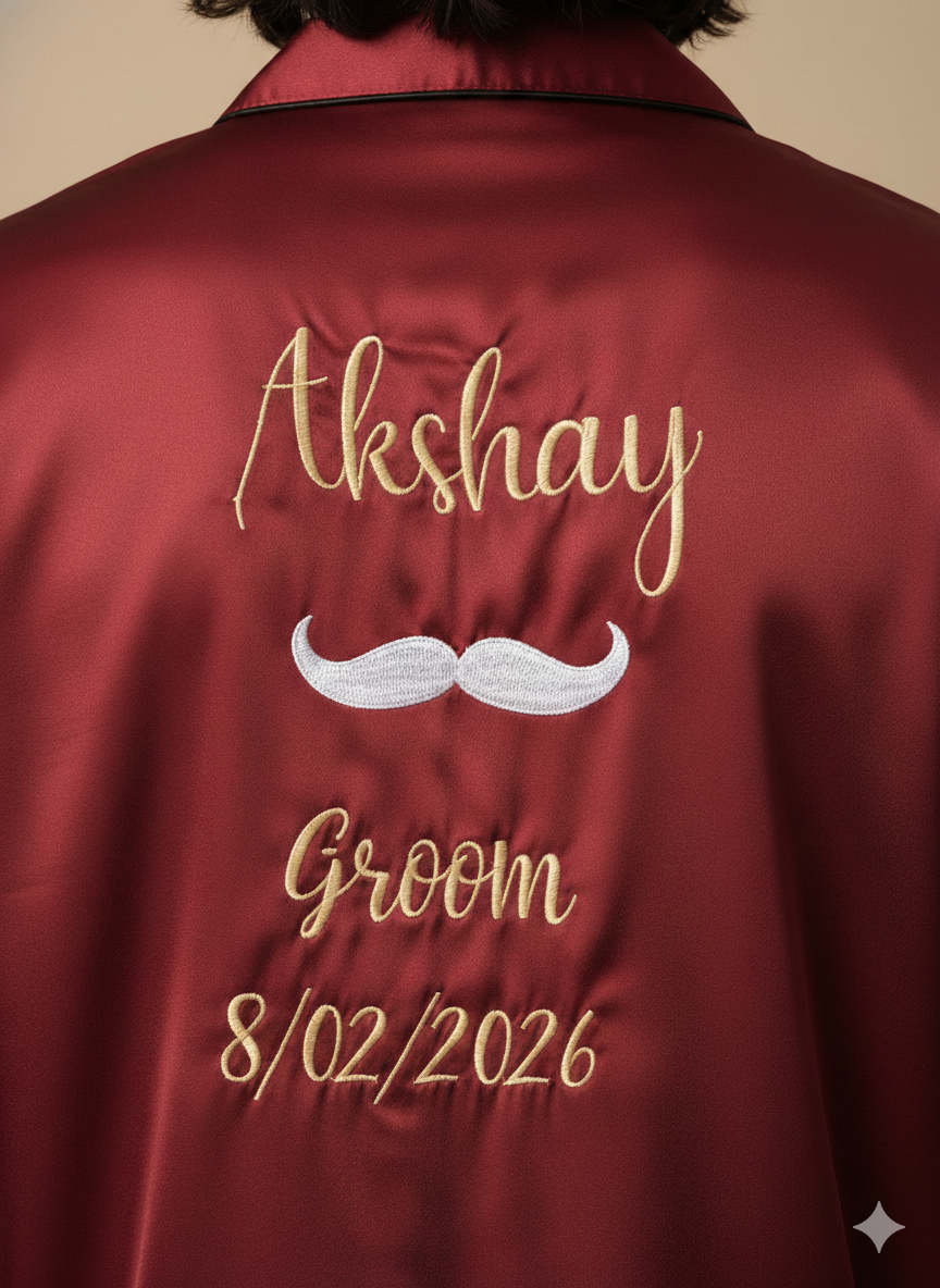 Personalised Maroon Couple Set  | Prepaid Orders Only