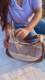 Solid Teal Crescent Bag