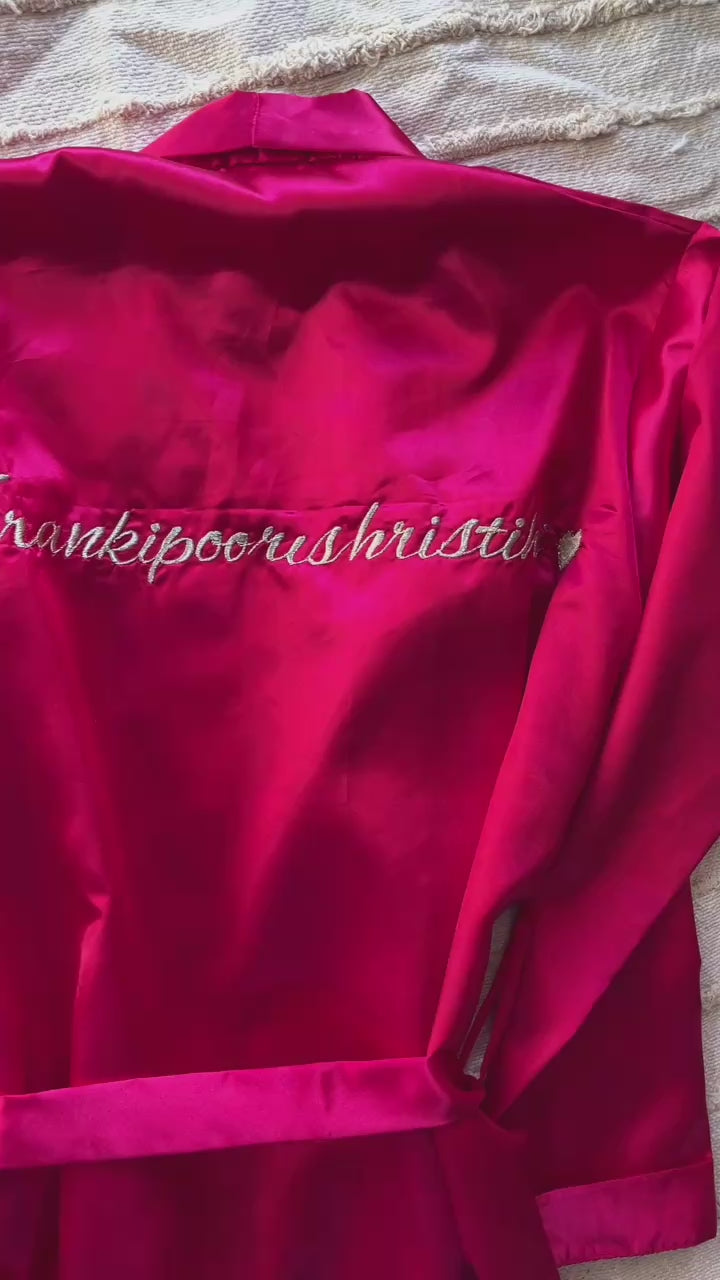 Magenta Personalise Robe + Camisole + Shorts Set  | Prepaid Orders Only
