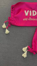 Handworked Initials Pink Chooda Cover   | Prepaid Orders Only