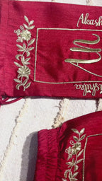 Red Raw Silk Names Chooda Cover  | Prepaid Orders Only