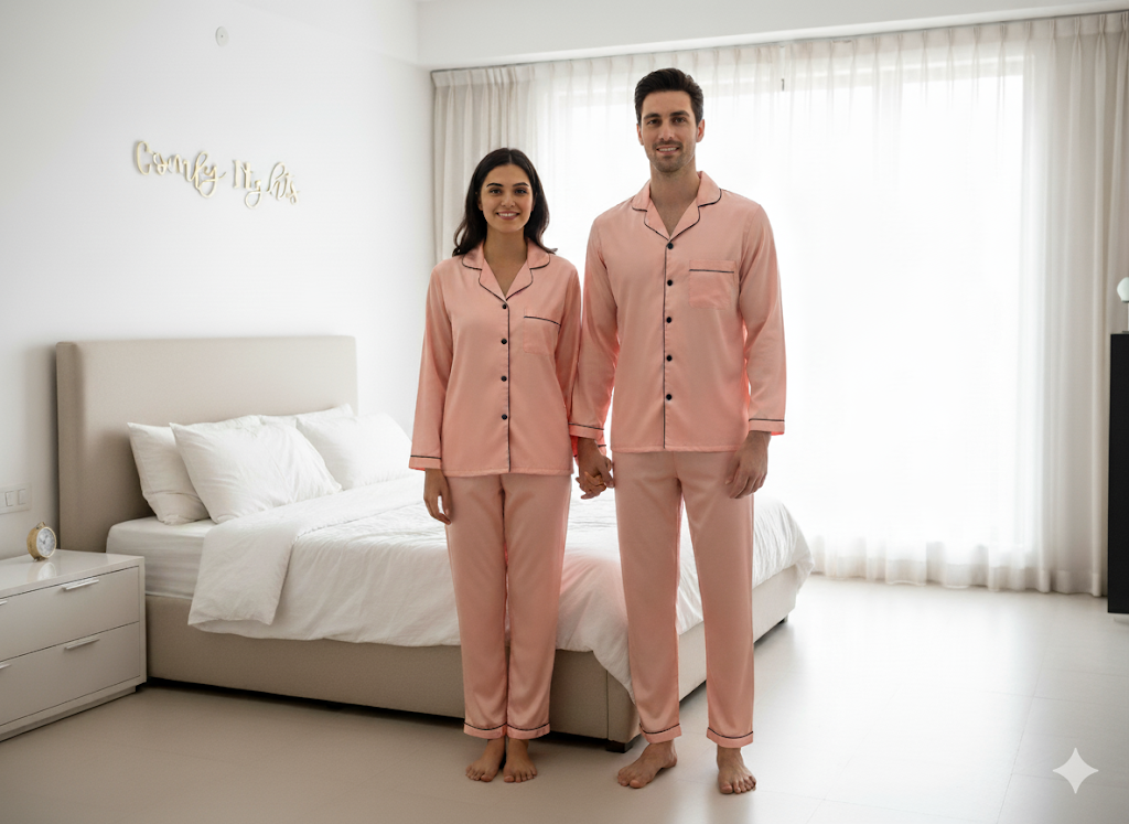 Rose Gold Satin Couple Set  | Prepaid Orders Only
