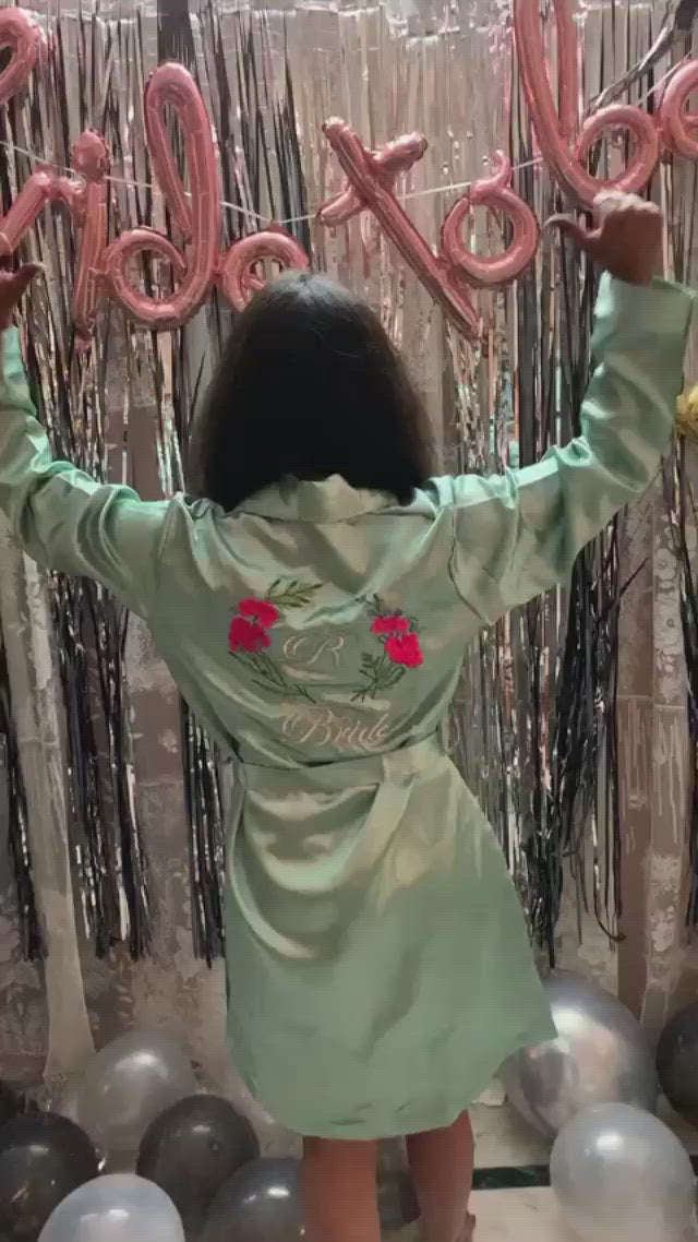 Pastel Green Personalise Robe  | Prepaid Orders Only