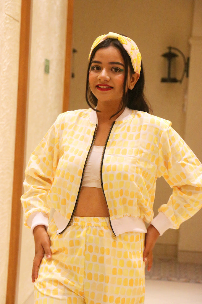 Yellow Ellipse Bomber Jacket