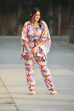 Multi Leaves Kaftan Set