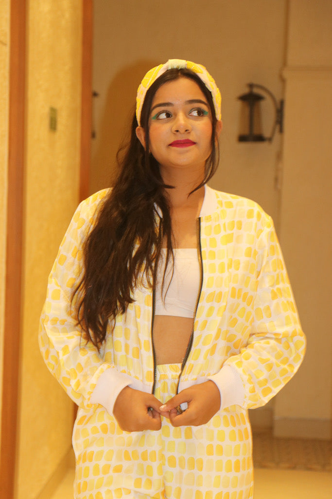 Yellow Ellipse Bomber Jacket