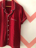 Maroon Polka Pj Set