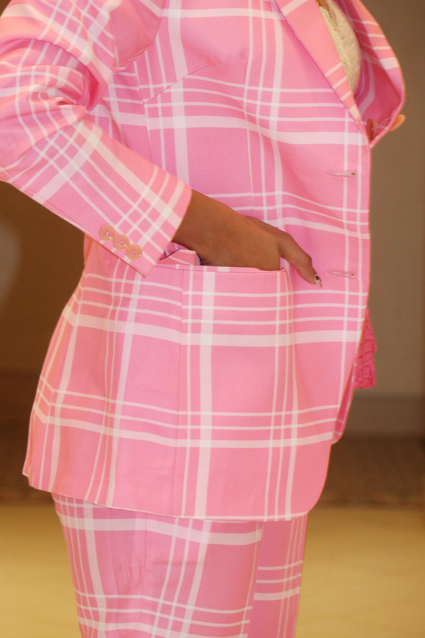 Pink Lines Blazer Set