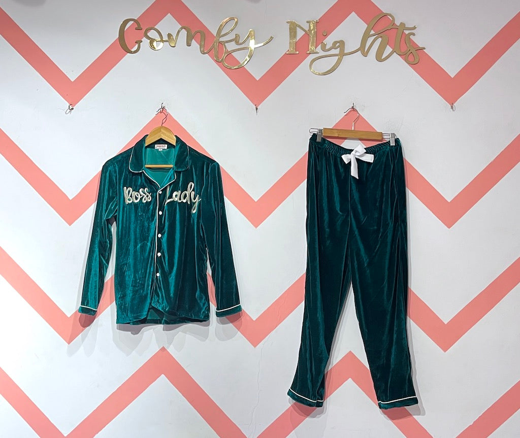 Boss Lady Velvet Pj Set | Prepaid Orders Only