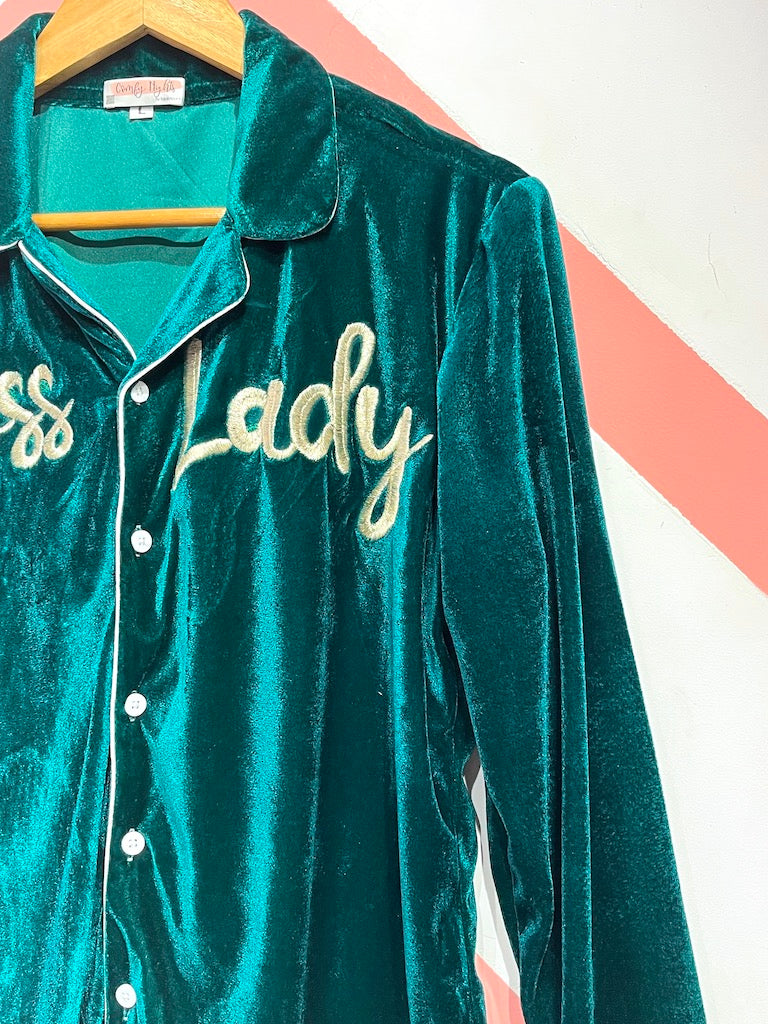Boss Lady Velvet Pj Set | Prepaid Orders Only
