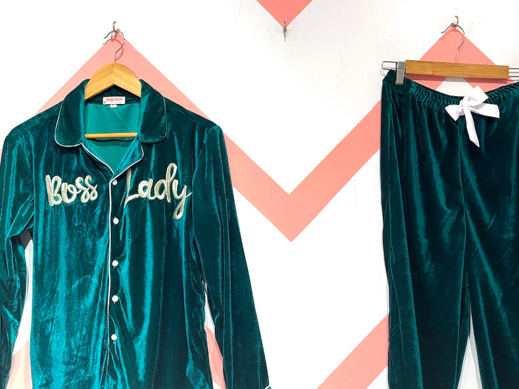 Boss Lady Velvet Pj Set | Prepaid Orders Only