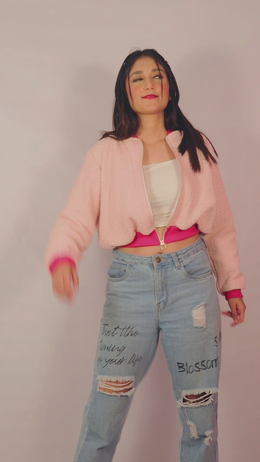 Pink Jacquard Bomber Jacket (Limited Edition)